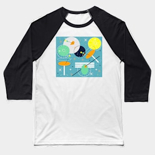 Cocktail Time Retro Atomic Abstract Baseball T-Shirt